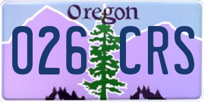 OR license plate 026CRS