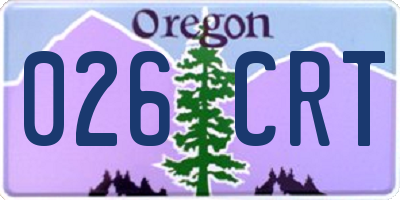 OR license plate 026CRT