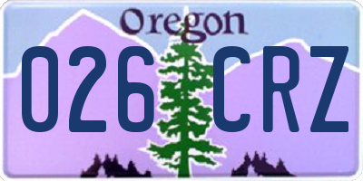OR license plate 026CRZ