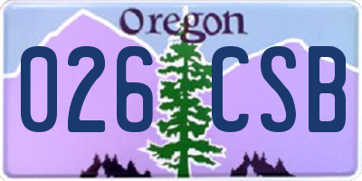 OR license plate 026CSB