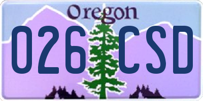 OR license plate 026CSD