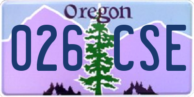 OR license plate 026CSE