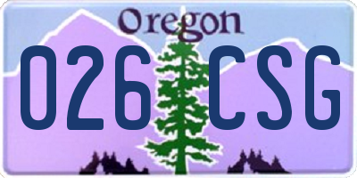 OR license plate 026CSG