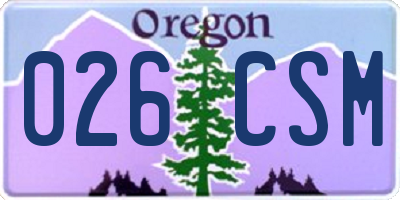 OR license plate 026CSM