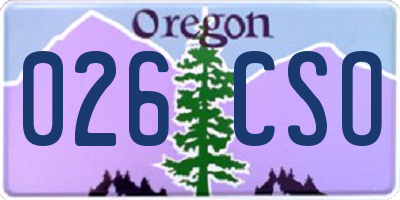 OR license plate 026CSO