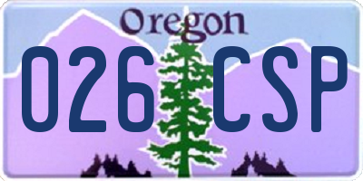 OR license plate 026CSP