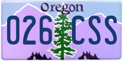 OR license plate 026CSS