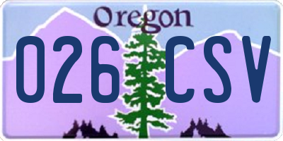 OR license plate 026CSV