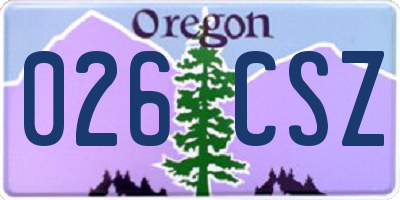 OR license plate 026CSZ