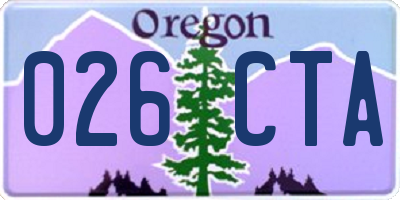 OR license plate 026CTA