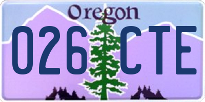 OR license plate 026CTE
