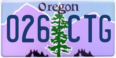 OR license plate 026CTG