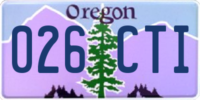 OR license plate 026CTI