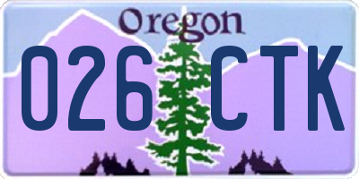 OR license plate 026CTK