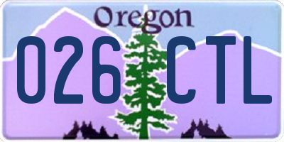 OR license plate 026CTL