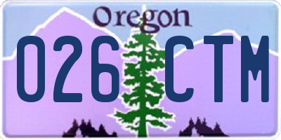 OR license plate 026CTM