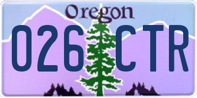 OR license plate 026CTR