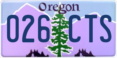OR license plate 026CTS