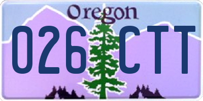 OR license plate 026CTT
