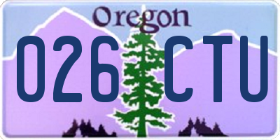 OR license plate 026CTU