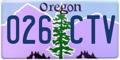 OR license plate 026CTV