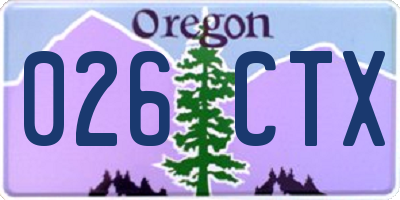 OR license plate 026CTX