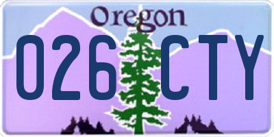 OR license plate 026CTY
