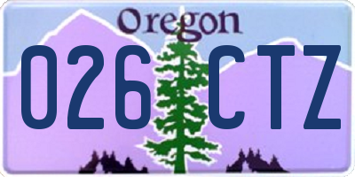 OR license plate 026CTZ