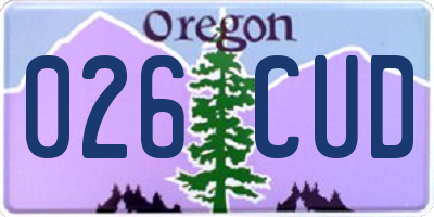 OR license plate 026CUD
