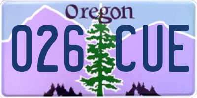 OR license plate 026CUE