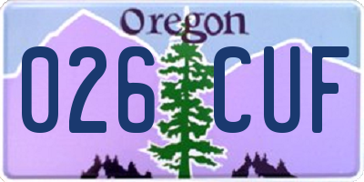 OR license plate 026CUF