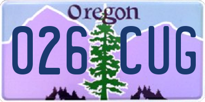 OR license plate 026CUG