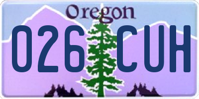 OR license plate 026CUH