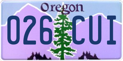 OR license plate 026CUI