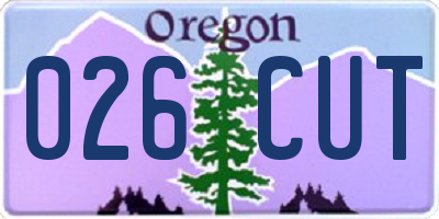 OR license plate 026CUT