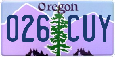OR license plate 026CUY