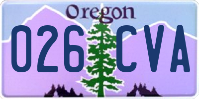 OR license plate 026CVA