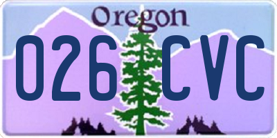 OR license plate 026CVC