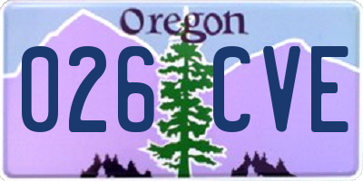 OR license plate 026CVE