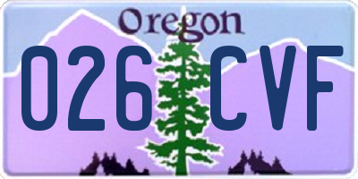 OR license plate 026CVF