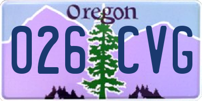 OR license plate 026CVG