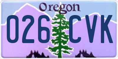 OR license plate 026CVK