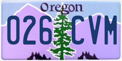 OR license plate 026CVM