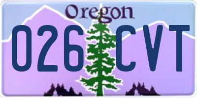 OR license plate 026CVT