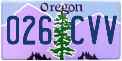 OR license plate 026CVV