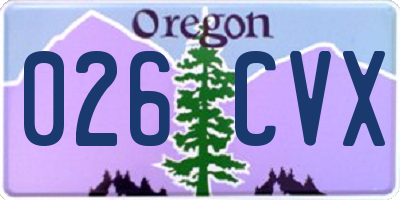 OR license plate 026CVX