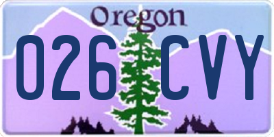 OR license plate 026CVY