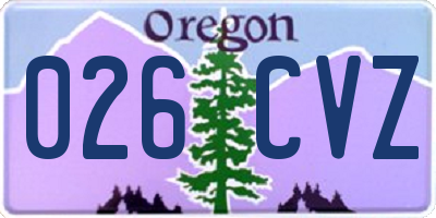 OR license plate 026CVZ