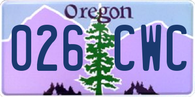 OR license plate 026CWC