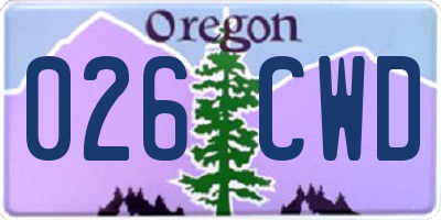 OR license plate 026CWD